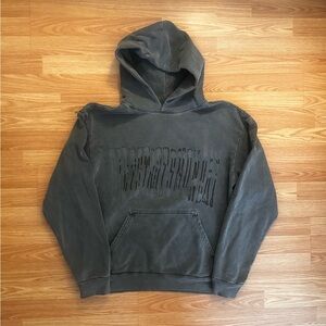 Washed Grey Pullover Hoodie - Men's Casual Sweatshirt